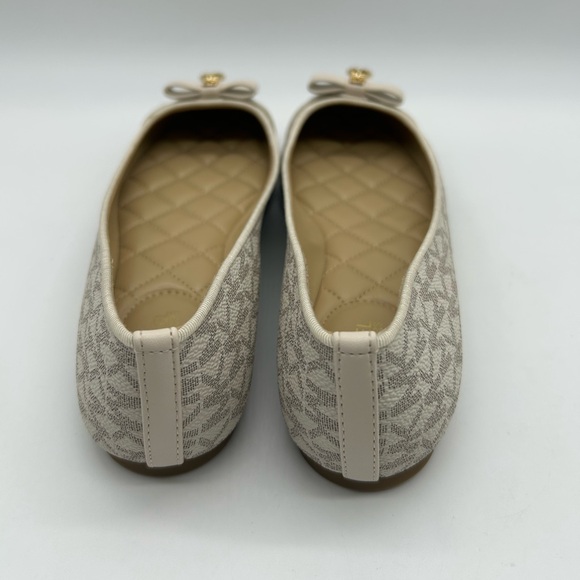 MICHAEL Michael Kors Honey Ballet Flats Vanilla MK Signature Logo Size 7.5M NWB - Picture 6 of 13